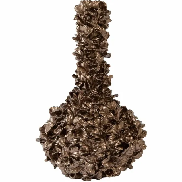 Light & Living Vaas Velina - Brons - 34.5x24.5x55cm - Kunststof - Modern - Bloemenvaas - Woondecoratie - Decoratieve vaas voor woonkamer of slaapkamer Bruin