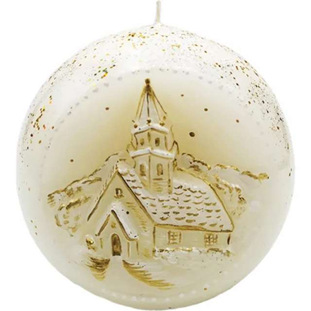 Van Licht Kerstkaars Kerstdecoratie Kerstbal Kaars met Kerk wit