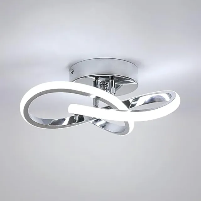Riserva LED Plafondlamp Modern - Chroom - 22W 2475lm - 6500K Koud Wit - Design Plafondlamp - voor Woonkamer, Slaapkamer en Keuken