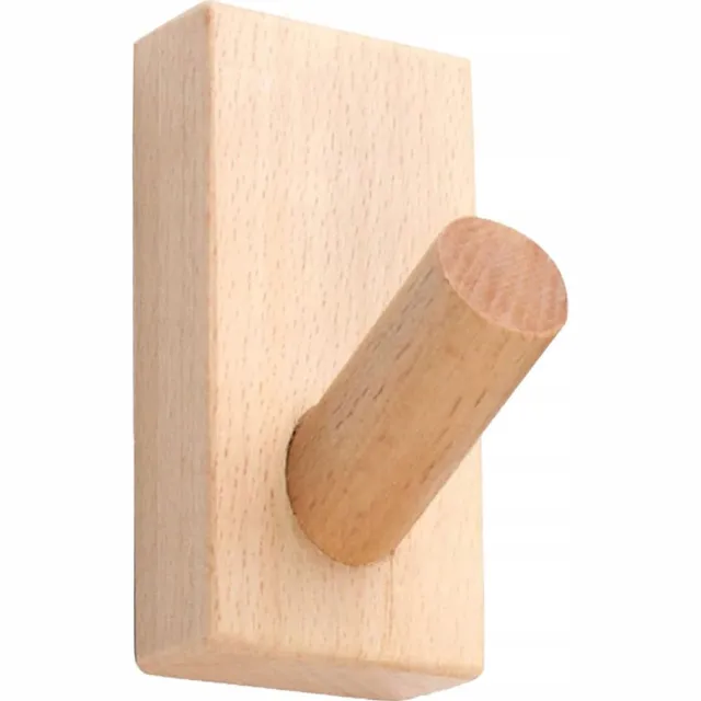 SMX Design Wandkapstok - Hout - 1 Haak - Decoratief Licht Hout