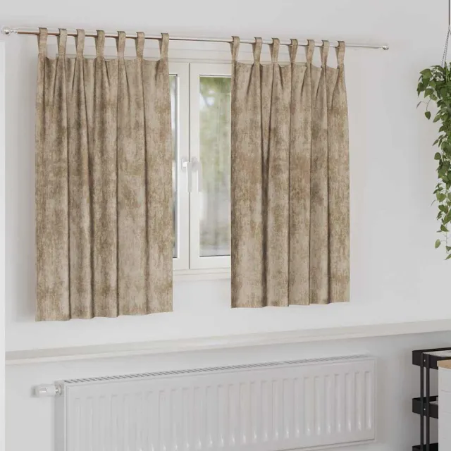 vidaXL Velvet Gordijnen 2 st champagne 140 x 140 cm Fluweel Beige