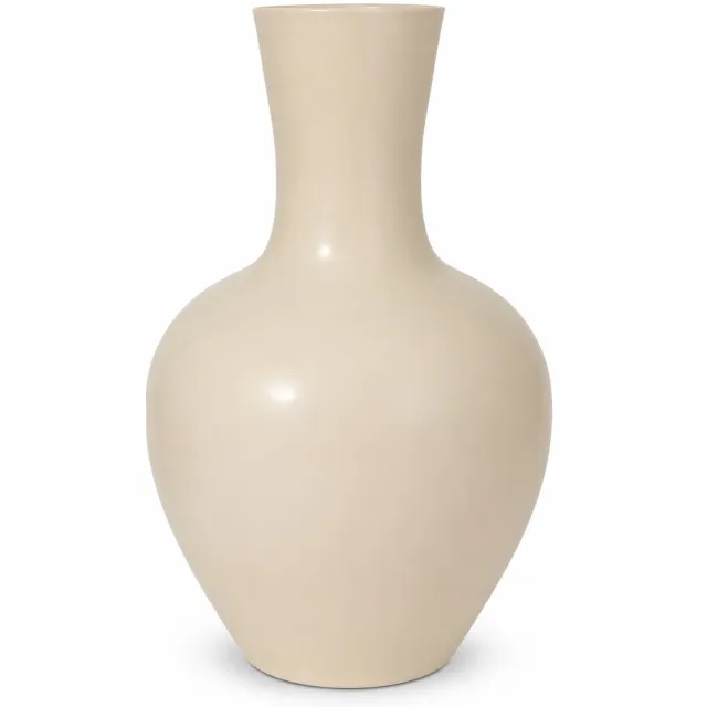 by Mooss Vaas Ø35 x 50 cm - Beige - Hoogglans - Modern - Luxe - Design - Glanzend - Stijlvol - Elegant - Chique - Trendy - Decoratief - Woondecoratie