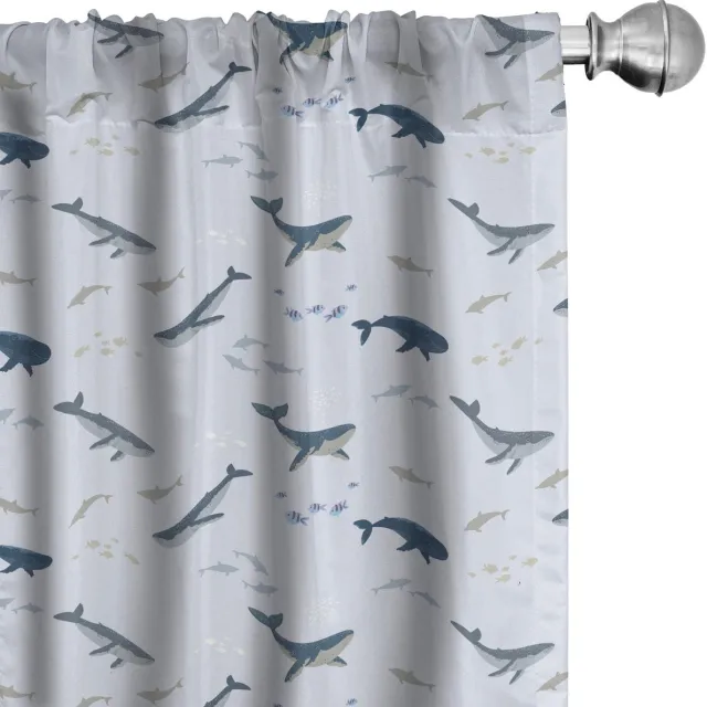 ABAKUHAUS Gordijnen – Wale & Vissen – 2x75x175 cm – Mikrofaser Pastel Lila