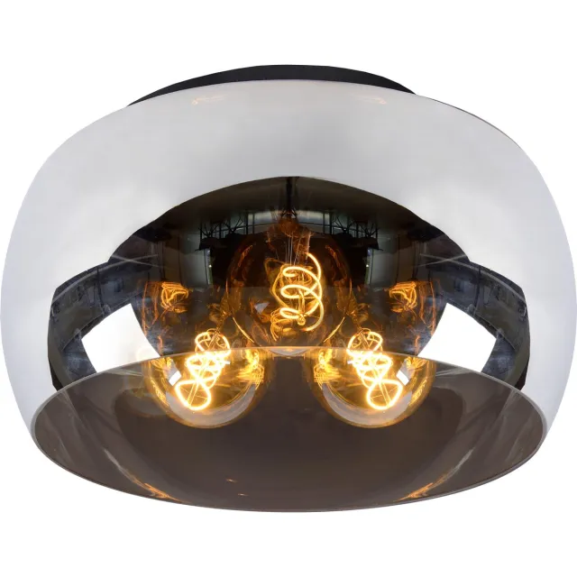 Lucide OLIVIA - Plafonnière (Plafondlamp) - Ø 40 cm - 3xE27 - Fumé