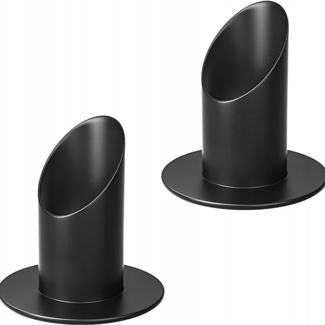 Taiyeestar Set van 2 Metalen Kandelaars voor Kaarsen met 4cm Diameter Zwart