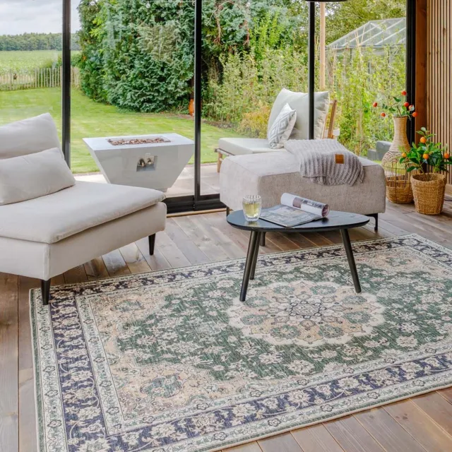 Heritaged Vintage buitenkleed - Valenca Nova donkergroen 80x150