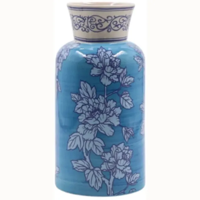 Mansion Atmosphere Blue Blossom vaas blauw 24cm [gid://shopify/Metaobject/307232571727,gid://shopify/Metaobject/303390916943]