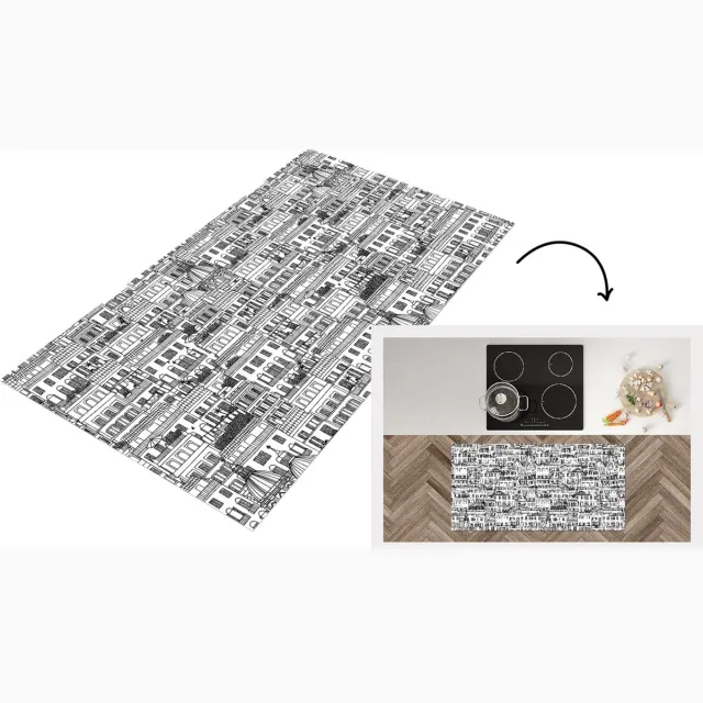 KitchenYeah Keukenloper - Loper keuken - Patroon - Italië - Huis - 120x60 cm - Keukenloper vinyl Multicolor