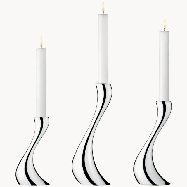 Georg Jensen Kaarshouders Cobra van edelstaal, 3-delig Zilverkleurig
