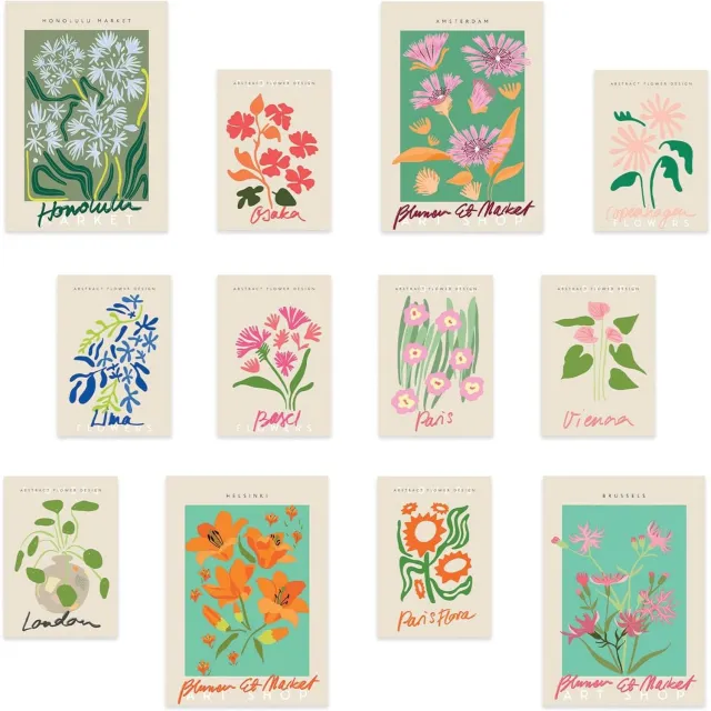 Nacnic Set van 12 Botanische Wandkunst Prints - A3 & A4 Formaat
