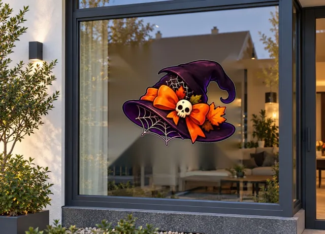 De Stickerman Halloween Raamsticker 50cm Breed Herbruikbaar Weerbestendig (CV9) Multi