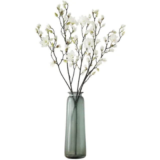 Bellatio Design Kunstbloem Magnolia tak Osaka - 3x - 123 cm - wit - Kunst zijdebloemen - sierttakken - Japans