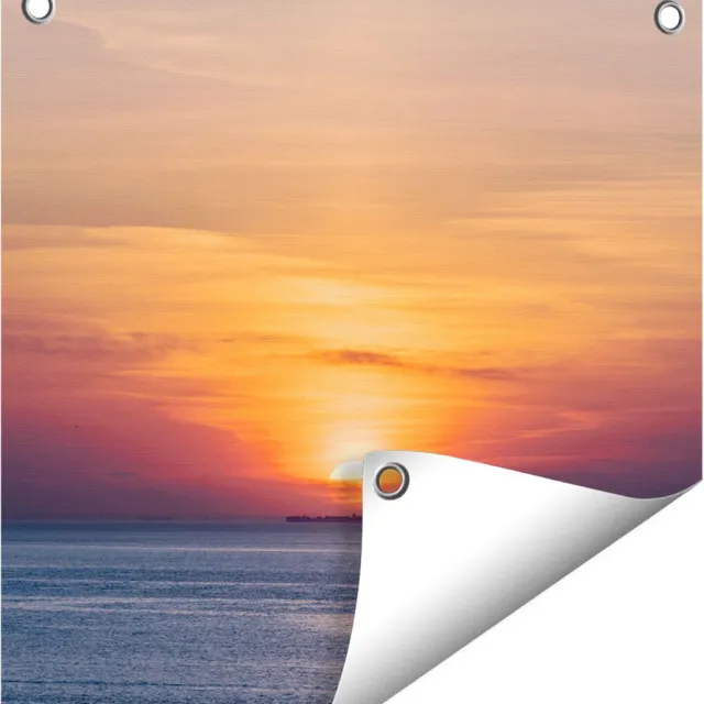 Gards Tuinposter Zonsondergang in de Noordzee - 40x40 cm - Tuindoek - Tuindecoratie - Wanddecoratie buiten - Tuinschilderij Multikleur