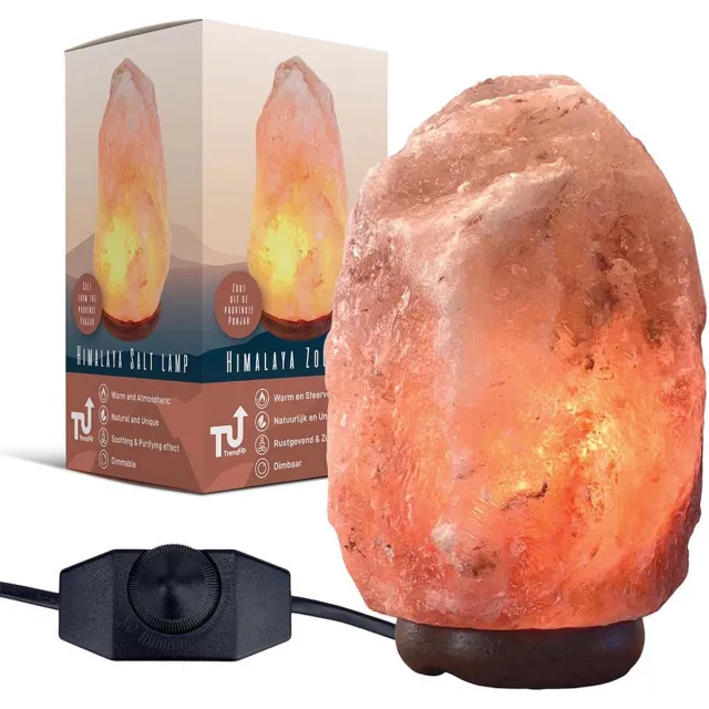 Trendup Himalaya Zoutlamp XL – Dimbaar – 6-8 kg – 30 cm – Tafellamp Oranje