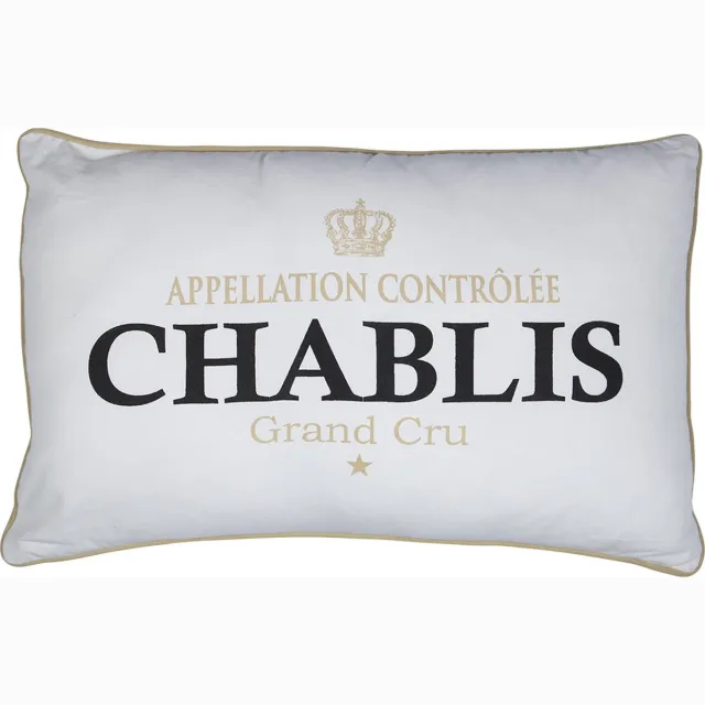 Mars & More Wijn Chablis - sierkussen wit - 40 x 60 cm Multi