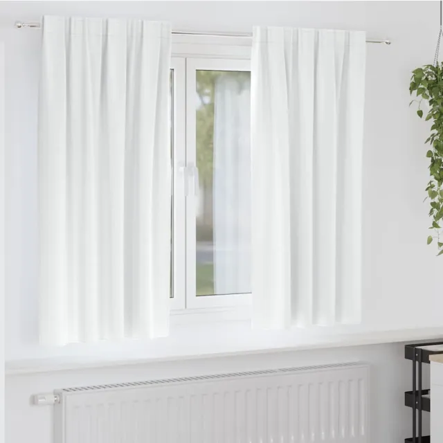 vidaXL Zwart-out Gordijnen met Ringen 2 st Helder wit 175 x 140 cm