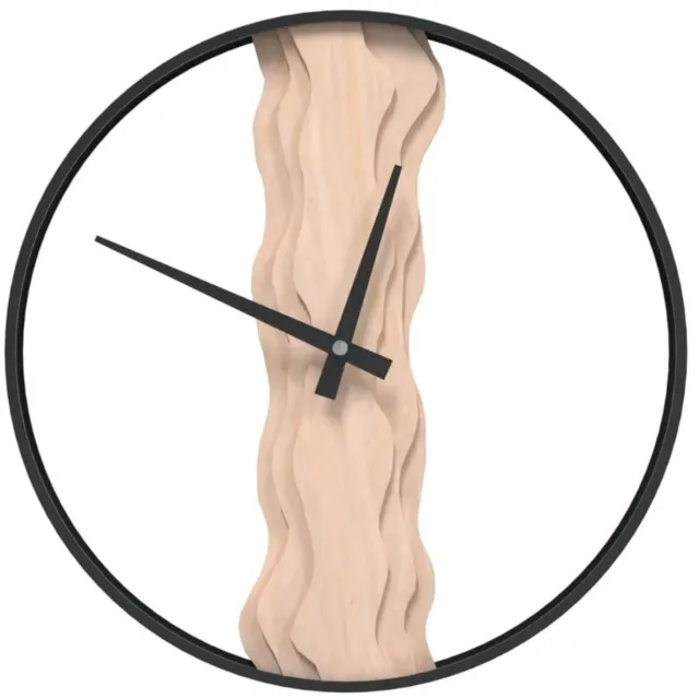 MV Labels Wandklok - Klok - Hout - Minimalistische design - 35cm zwart