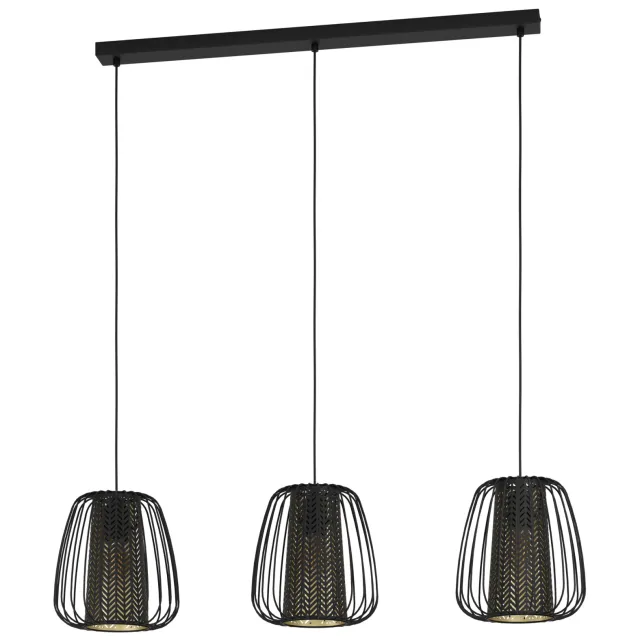 EGLO Curasao Hanglamp - E27 - 99,5 cm - Zwart|Goud