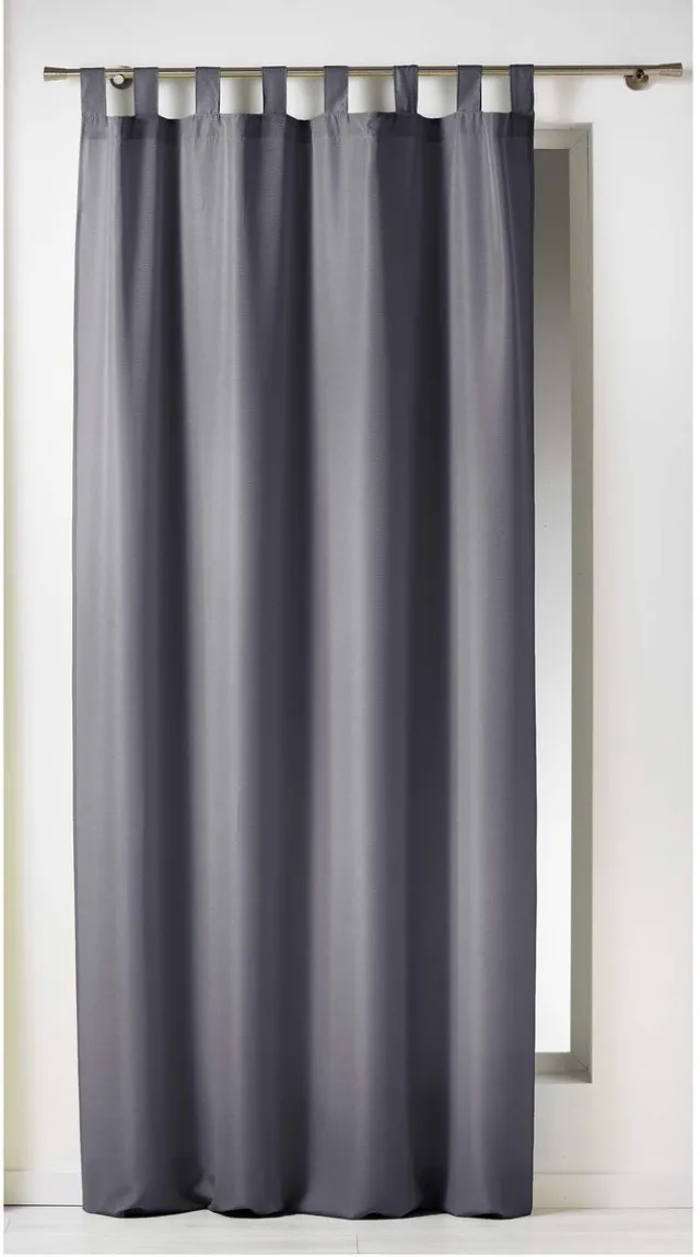 Wicotex Gordijnen-Kant en klaar- met ophanglus 140x260cm uni polyester donker grijs