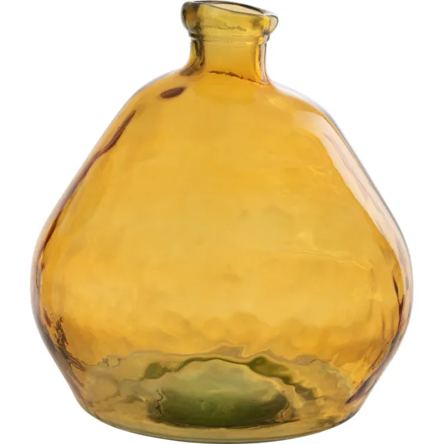 J-Line vaas Laura - glas - oker - large - Ø 45 cm Geel