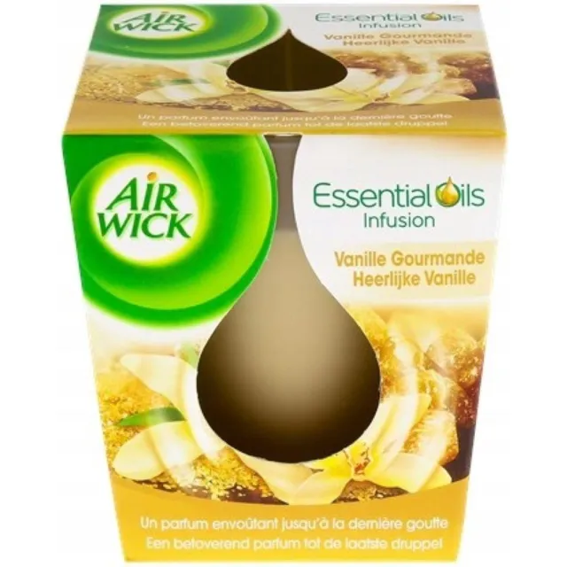 Air Wick Essential Oils Geurkaars Vanille - 105 gr - 35 Branduren cream