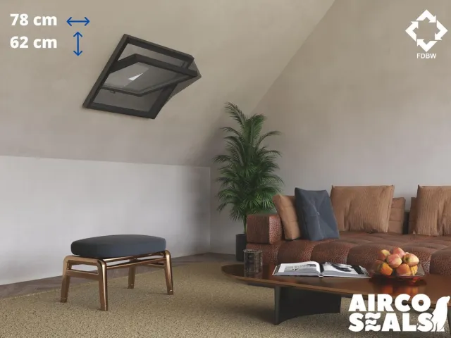 FDBW Insecten Hor Dakraam – 78 x 62 cm – Hor Geschikt voor Velux MK27 | Fakro/Optilight 33 - Insect Raamhor - Vliegenhor – Velux Tuimelvenster Oplossing Zwart 78 x 62