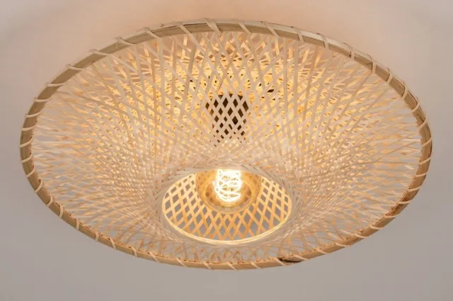 Lumidora Plafondlamp 74328 - Plafonniere - JOAH - E27 - Beige - Naturel - Riet - ⌀ 50 cm