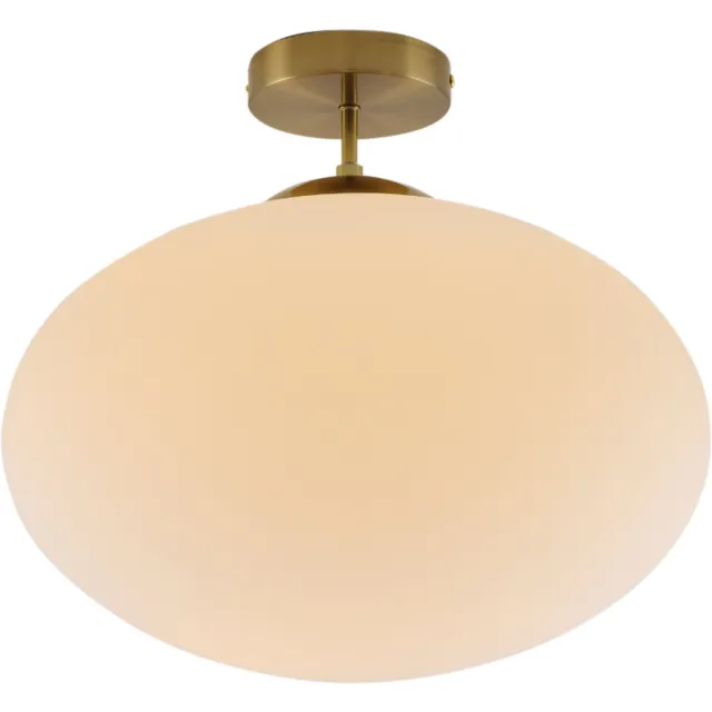 Olucia KIMI - Plafondlamp - Wit / Messing - Vorm: Ovaal
