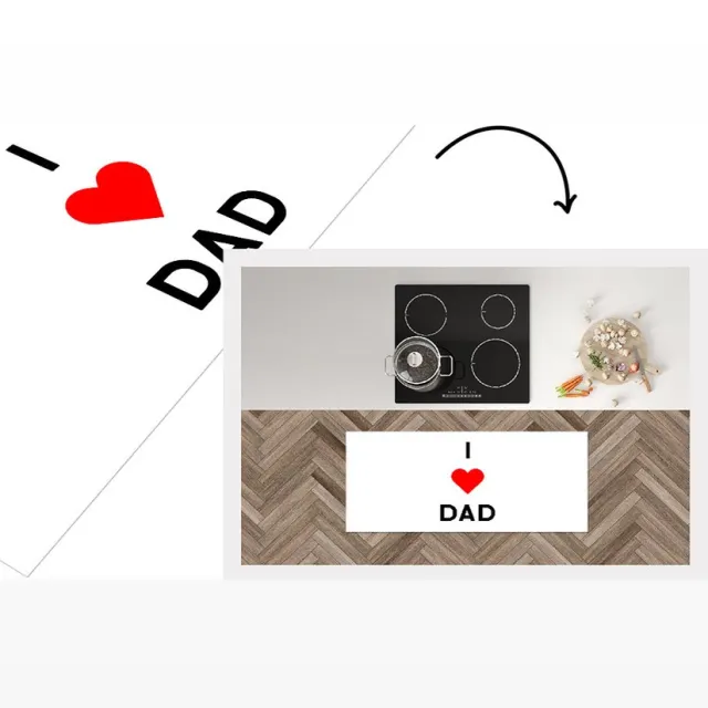 KitchenYeah Keukenloper - Loper keuken - I love dad - Spreuken - Vaderdag - Quotes - Keukenloper vinyl Multicolor