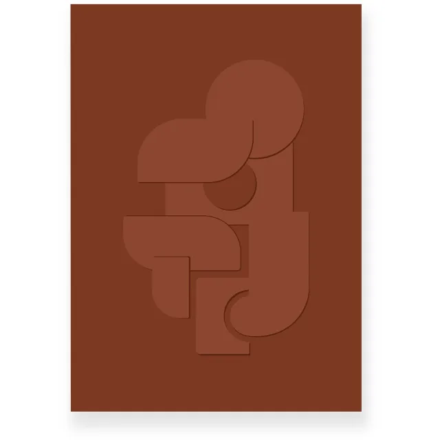 Yisual Poster 30x40 cm - Abstracte Vormen - Bruin - Minimalistisch - Japandi - Muurdecoratie - Wanddecoratie