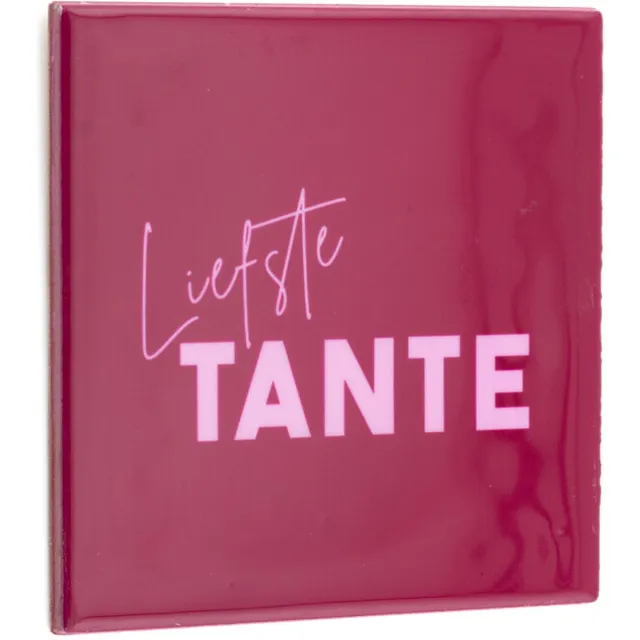 homebound by ky Familie tegeltje - Liefste Tante - Keramiek paars