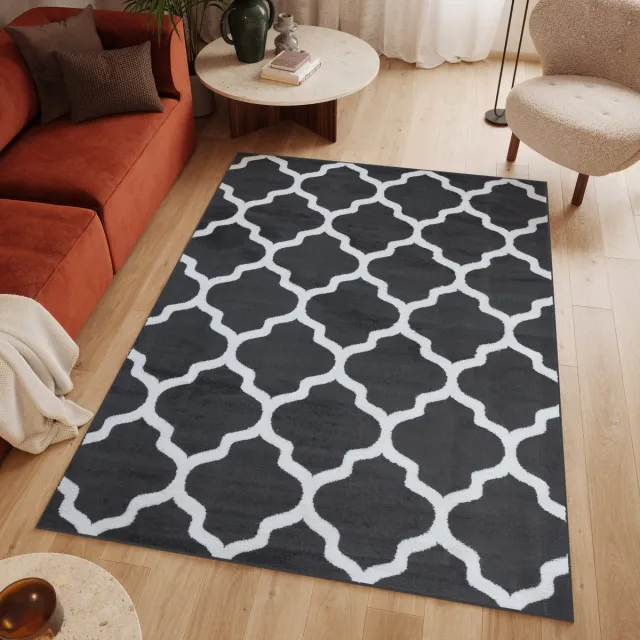 Tapiso Luxury Vloerkleed Grijs Woonkamer Modern Tapijten