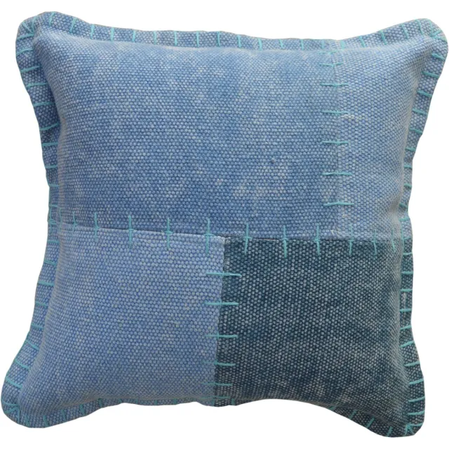 Padiro sierkussen - 45 x 45 cm - Meerkleurig / Blauw - Patchworkpatroon - Katoen
