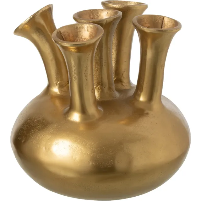 J-Line vaas Tulp - aluminium - goud