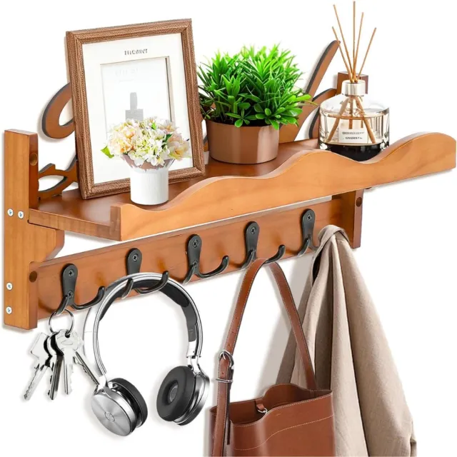 DailySupplies® Wandkapstok met Hoedenplank - Kapstok - Wandplank Bruin