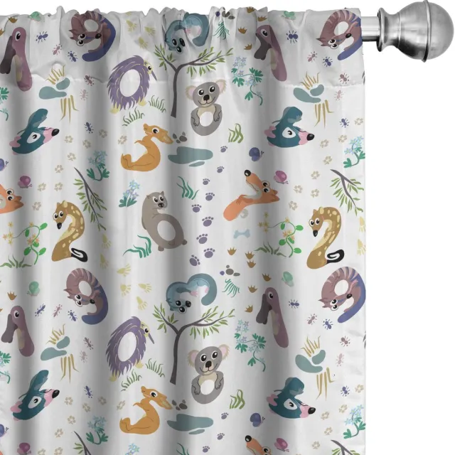 ABAKUHAUS Woudgordijnen – 2x75x175 cm – Mikrofaser Meerkleurig Mehrfarbig
