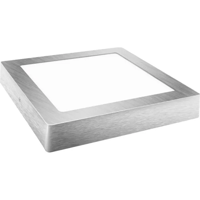ABC-Led LED plafondlamp - opbouw vierkant - Warm wit - zilver - 24W zilverkleurig