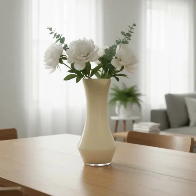 TLF interieurs Vaas Selene – Cream elegante glazen design vaas - 30cm