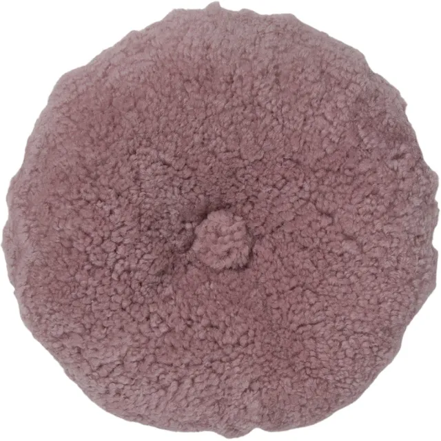 Sheepskin House Rond Kussen - Dubbelzijdig - D40 cm Coral Silver Pink