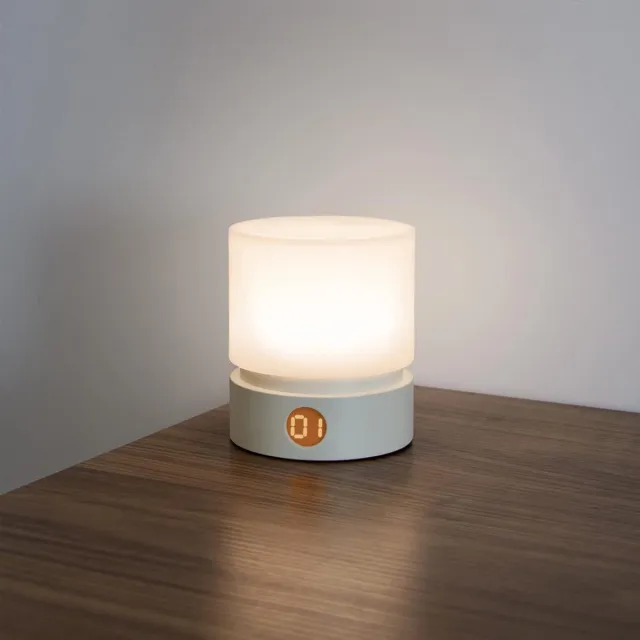 carmdering Nachtlampje LED –Wit nachtlampje met timer, 3 standen, dimbare helderheid van 3000K en ingebouwde oplaadbare batterij