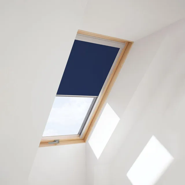 Solstro Contrio Dakraam Verduisterend Rolgordijn passend op VELUX M08, 308, 2, *Donkerblauw*