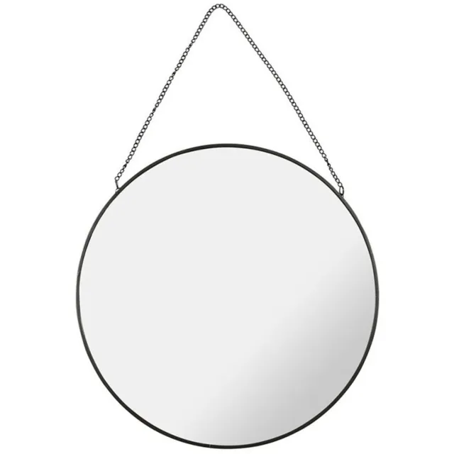 OSTARIA Wandspiegel Industrieel - metaal - rond - D29 cm - wanddecoratie spiegels Zwart