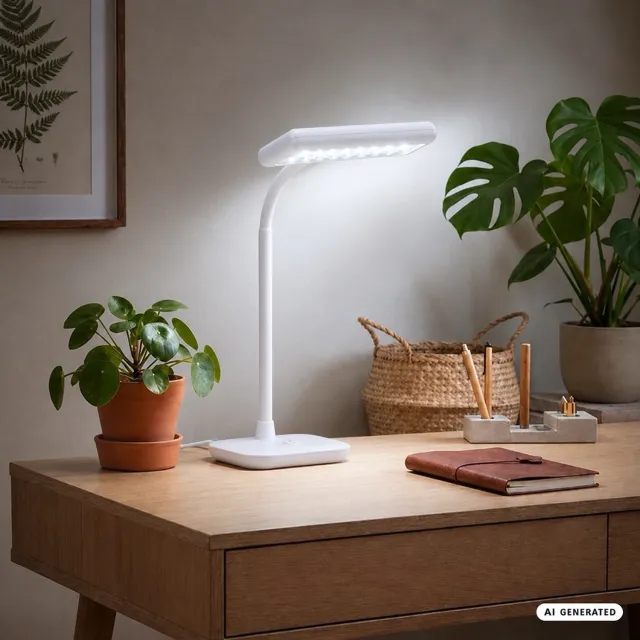 Briloner Daylight – Bureaulamp led – daglichtlamp – koudwit licht tafellamp – draaibaar & zwenkbaar – h.: 44cm – wit