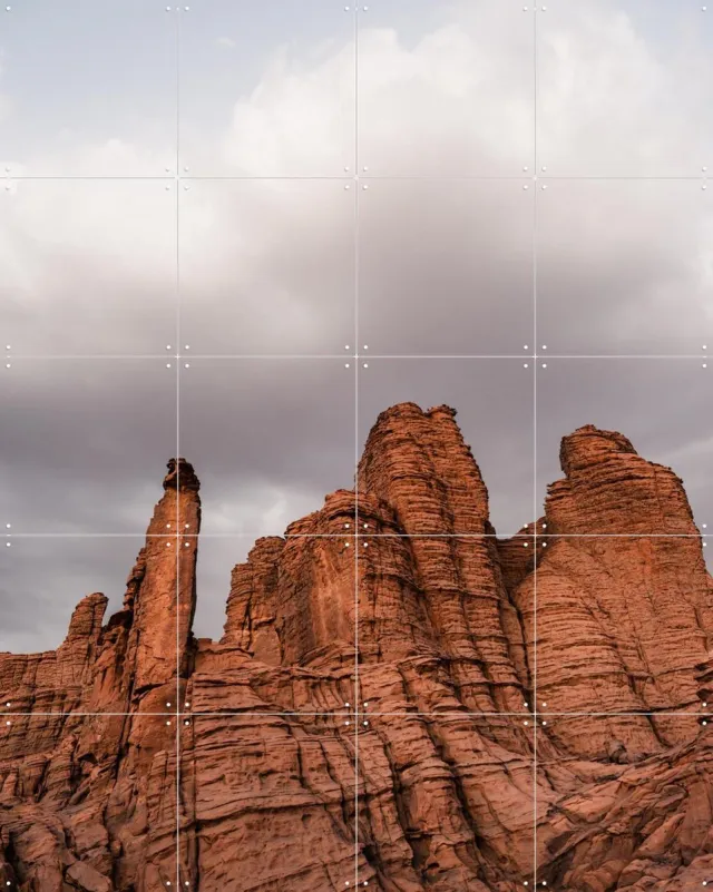 IXXI Sahara Rocks, Photolovers - 80 x 100 cm - Grote wanddecoratie en posters - Fotografie, Realisme, Naturalisme, Mancave, Trap, Woonkamer Rood / Bruin