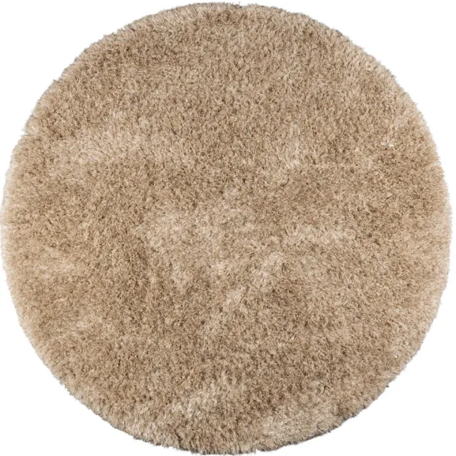 Dutchbone Hairy rond vloerkleed beige Wit