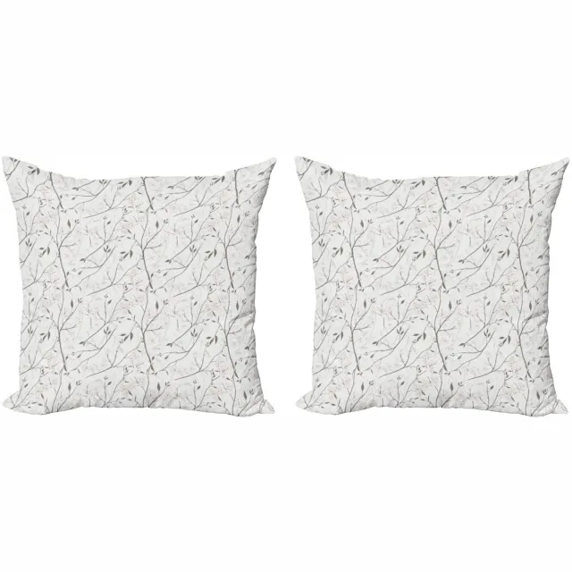 ABAKUHAUS Grijs-Mint Kussenhoezen Set – 2x50x50 cm – Digitaal bedrukt aan beide zijden Groen