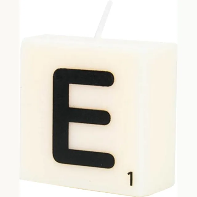 Paper dreams Letter Kaarsje - E Zwart wit