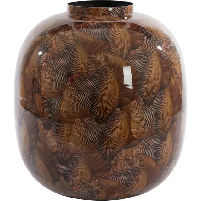 Light & Living Vaas Milos - Bruin - Ø37cm - Metaal - Modern - Bloemenvaas - Woondecoratie - Decoratieve vaas voor woonkamer of slaapkamer