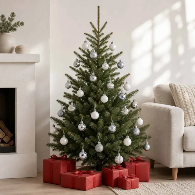 vidaXL Kerstballen set 150 st Wit en Grijs Dia. 3 cm Polystyreen
