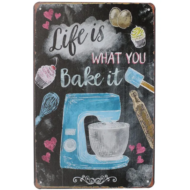 Ibenzoa Metalen wandbord met grappige tekst voor vintage interieurdecoratie Zwart